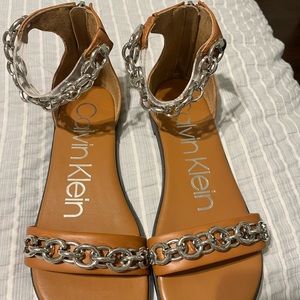 Calvin Klein chain sandals- barely worn size 7